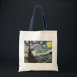 Bolsa Tote Van Gogh Starry Night Fine Art<br><div class="desc">Starry Night,  o mais famoso quadro do mestre holandês do impressionista Poste Vincent van Gogh. Uma ciprestes solitária,  uma vila dormindo,  e um céu que brilha com estrelas. Vintage retro paisagem natureza colorida e bonita Posta artística - Impressionismo belo arte.</div>