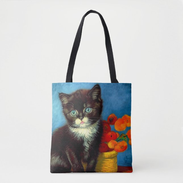 Bolsa Tote Van Gogh Tuxedo Cat (Frente)