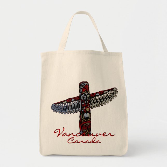 Bolsa Tote Vancouver Souvenir Tote Bag Landmark Art Bolsas (Frente)