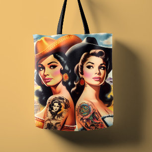 Bolsa Tote Vaqueiras Tatuadas Vintage