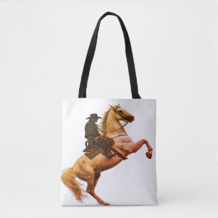 Bolsa Tote Vaqueiro montado em um cavalo branco no ombro