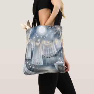 Bolsa Tote Varal de Roupas ao Luar Cottagecore