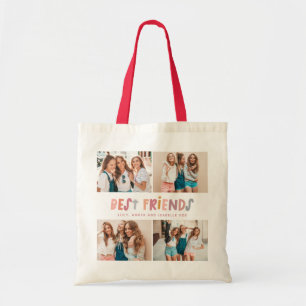 Bolsa Tote Várias fotografias - melhor amigo da tipografia d