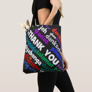 Bolsa Tote Várias maneiras de agradecer em muitos idiomas