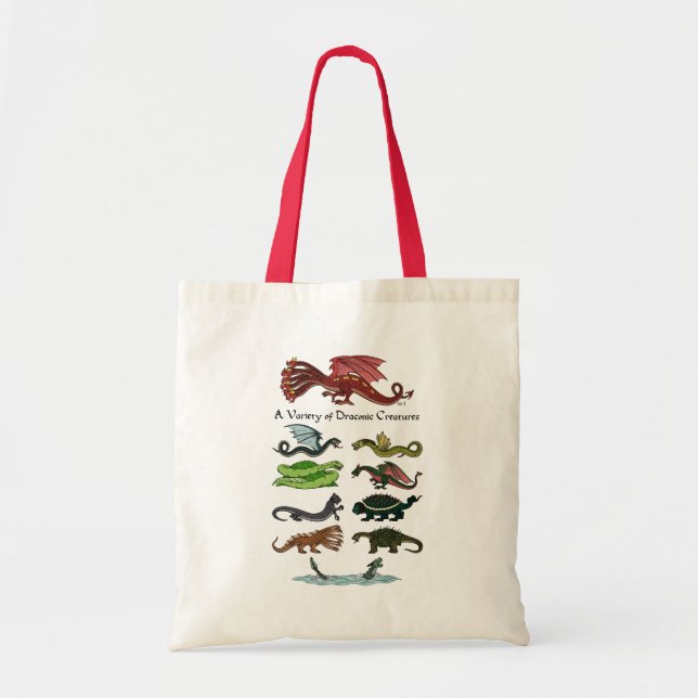 Bolsa Tote Variedade de criaturas draconianas (Frente)