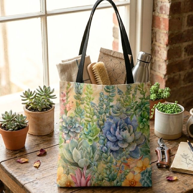 Bolsa Tote Variedade de Suculentas (Criador carregado)