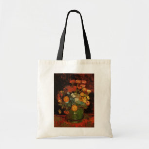 Bolsa Tote Vase "Ainda viva" com Zinnias por Vincent van Gogh