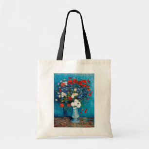 Bolsa Tote Vase com Cornflower e Poppies, Van Gogh