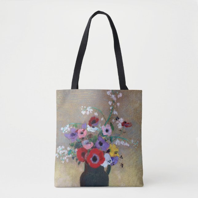 Bolsa Tote Vase com Flores Mistas, Redon (Frente)
