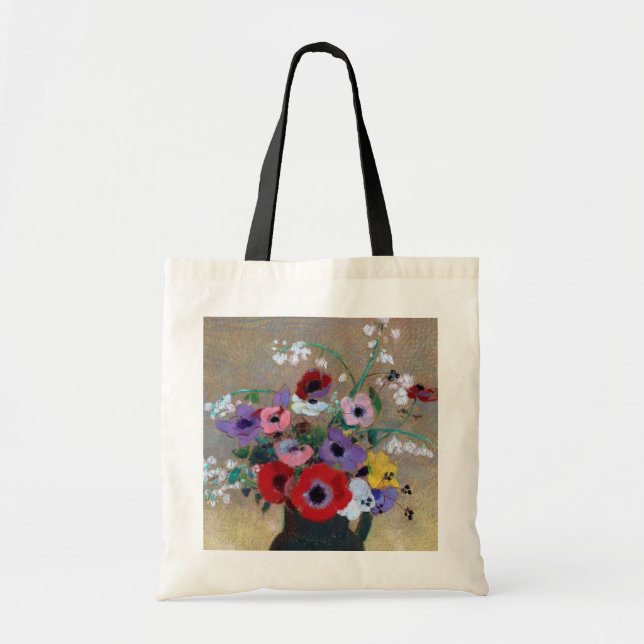 Bolsa Tote Vase com Flores Mistas, Redon (Frente)