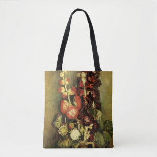 Bolsa Tote Vase com Hollyhocks por Vincent van Gogh