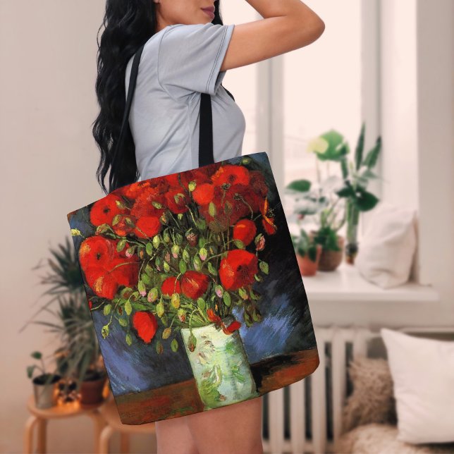 Bolsa Tote Vase com Poppies Vermelhos | Vincent van Gogh (Criador carregado)
