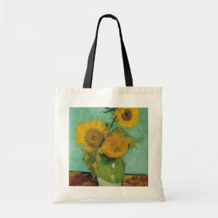 Bolsa Tote Vase com três girassóis, Vincent van Gogh
