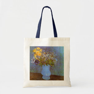 Bolsa Tote Vaso com Lilases e Margaridas por Vincent van Gogh