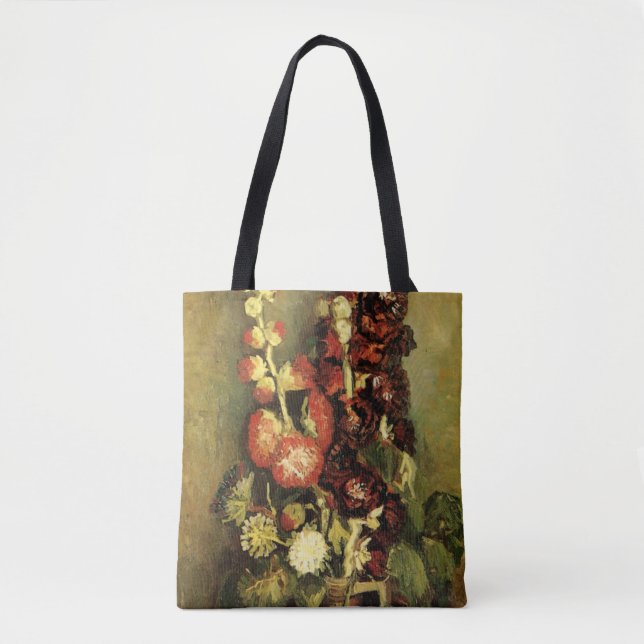 Bolsa Tote Vaso com Malvas por Vincent van Gogh (Frente)