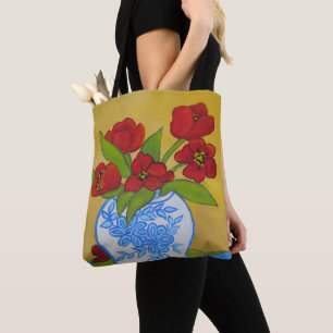 Bolsa Tote Vaso das tulipas