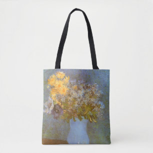 Bolsa Tote Vaso de lilases, margaridas e anêmonas de Vincent 