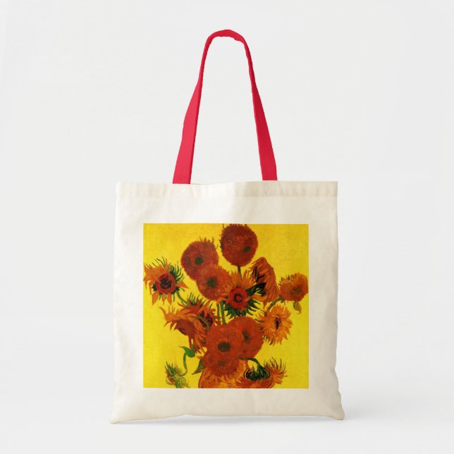 Bolsa Tote Vaso de Natureza-Morta com 15 Girassóis Vincent va (Frente)