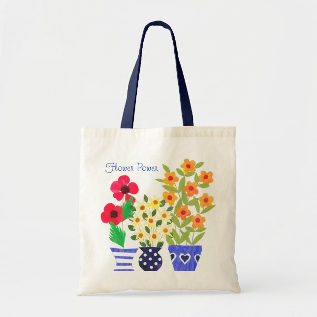 Bolsa Tote Vasos modernos chiques do design das flores (Frente)