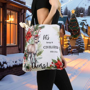 Bolsa Tote Veado engraçado de Natal
