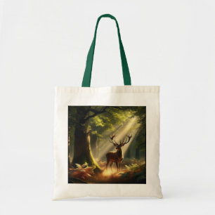 Bolsa Tote Veado na floresta matinal