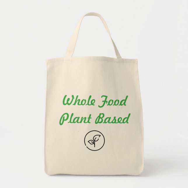 Bolsa Tote Vegan Baseado Em Planta Comida Inteira (Frente)