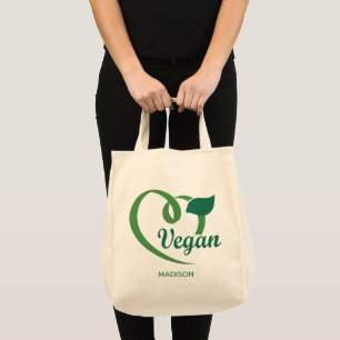 Bolsa Tote Vegan de nome personalizado