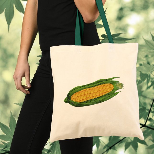 Bolsa Tote Vegetais de Comidas de safra; Milho Amarelo no for (Criador carregado)