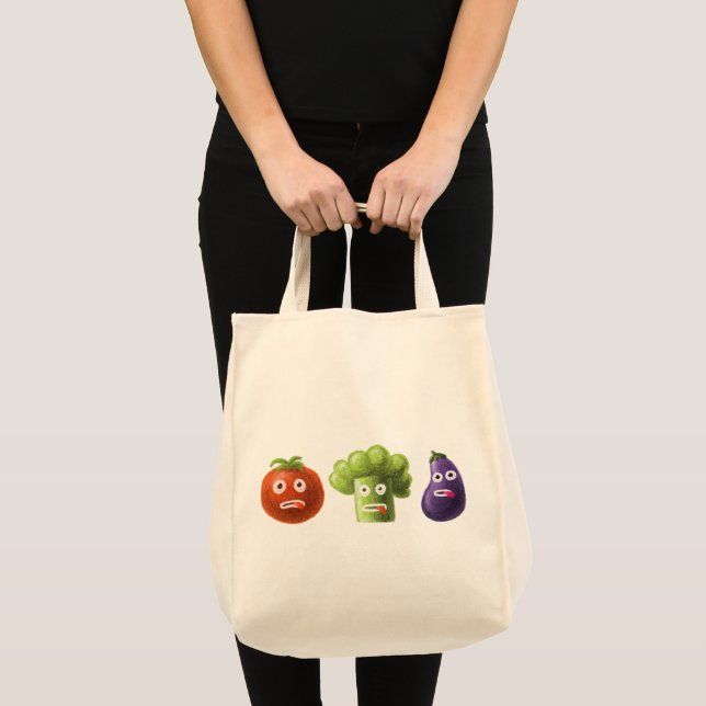 Bolsa Tote Vegetais engraçados - beringela do tomate dos (Frente (produto))