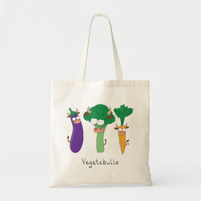 Bolsa Tote Vegetais Touros Vegetais Engraçados Saco de Tote (Frente)