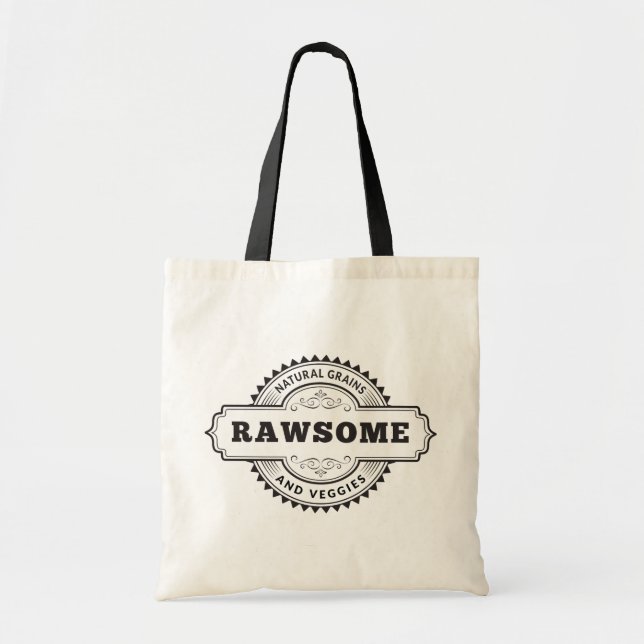 Bolsa Tote Vegetariano cru Rawsome do Vegan (Frente)