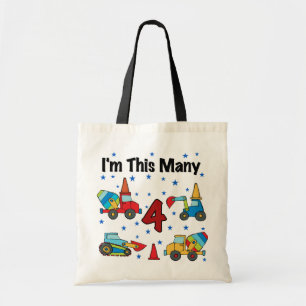 Bolsa Tote Veículos de Construção - 4ª Camisetas de Aniversár