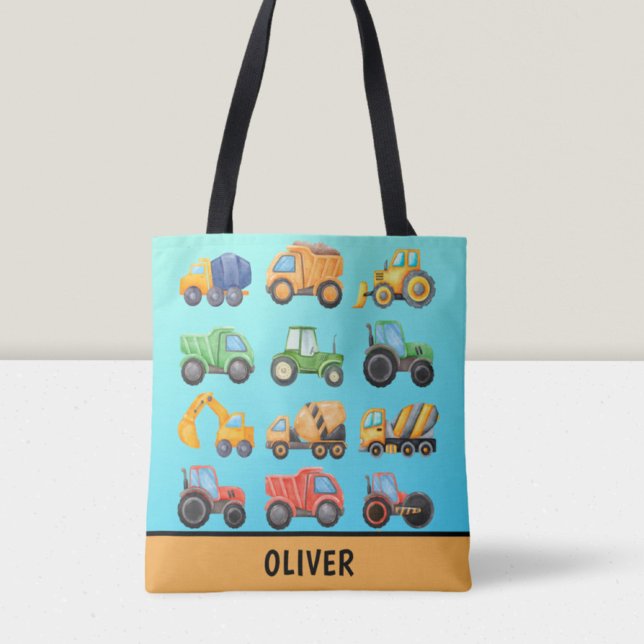Bolsa Tote Veículos de Construção Fofos Personalizados para M (Criador carregado)