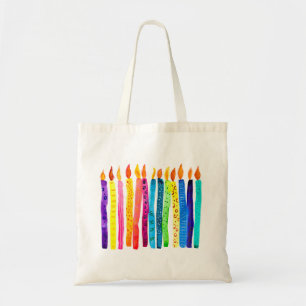 Bolsa Tote Velas de aniversário de aquarela