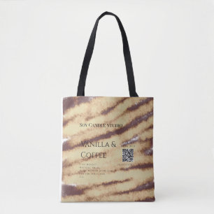 Bolsa Tote Velas de café de baunilha adicionar barramento QR