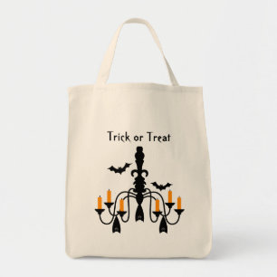 Bolsa Tote Velas de Halloween e morcegos mais candelabros