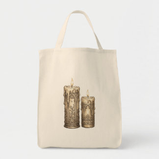 Bolsa Tote Velas Góticas Vintage Ornamentadas