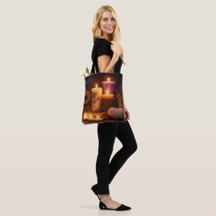 Bolsa Tote Velas Místicas e Encantadoras Coração de Rocha