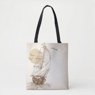 Bolsa Tote Veleiro do vintage