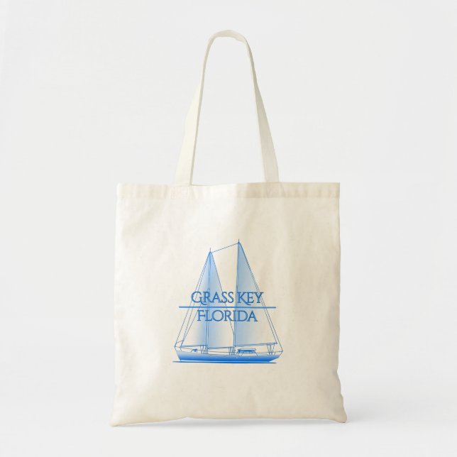 Bolsa Tote Velejador Marítimo Costeiro de Chave de Cinza (Frente)