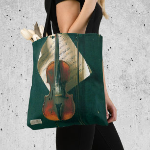 Bolsa Tote Velha Violino - Vida Estática por William Michael