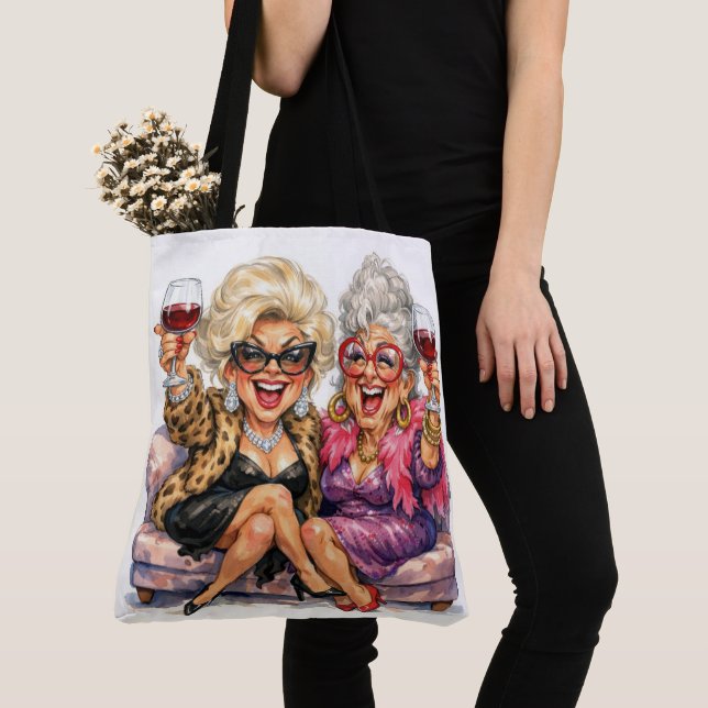 Bolsa Tote Velhas Glamourosas Com Vinho Tinto (Close Up)