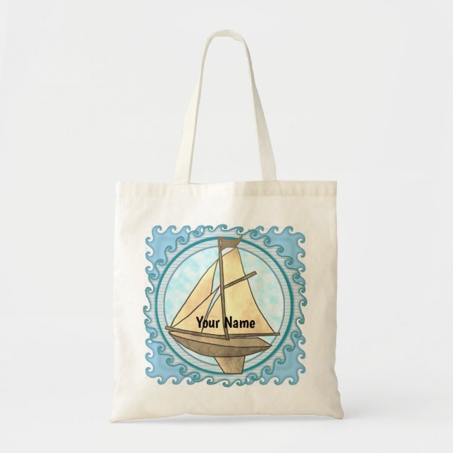 Bolsa Tote Velho Barco à Vela  (Frente)