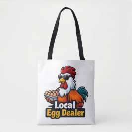 Bolsa Tote Vendedor de ovos local, gângster, galo.