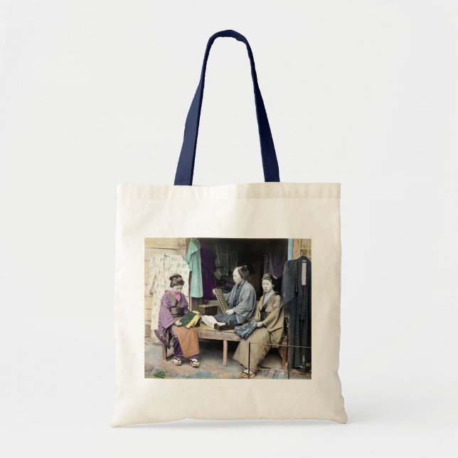 Bolsa Tote Vendedor de Tecidos do Japão 1870 (Frente)