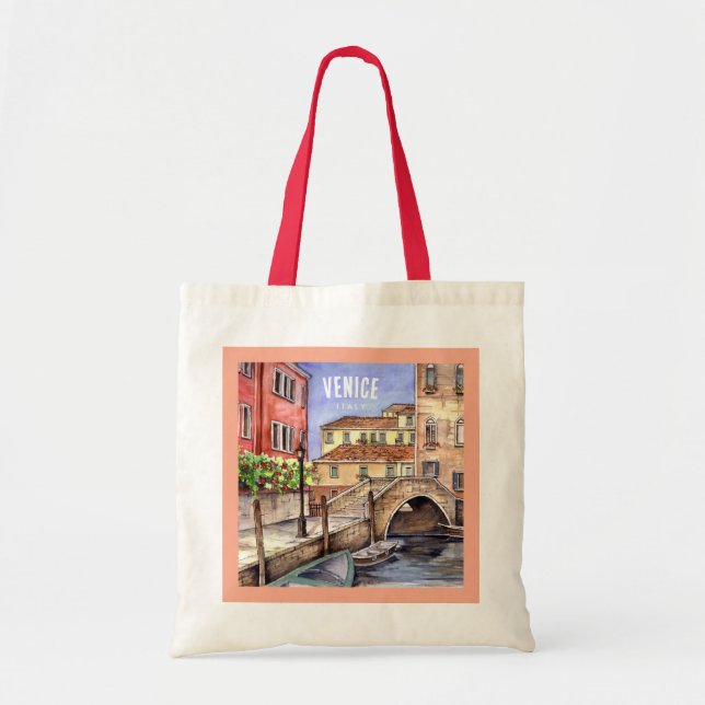 Bolsa Tote Veneza - Caneta e Wash Watercolor (Frente)