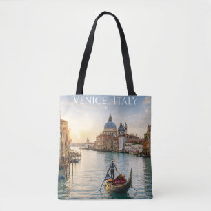 Bolsa Tote Veneza Itália Grande Canal Gôndola Pôr do Sol