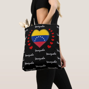 Bolsa Tote Venezuela Bandeira, Heart Venezuela Bandeira Moda/