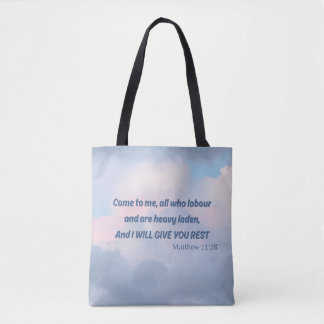 Bolsa Tote Venha a mim...... versículo da Bíblia tipografia c