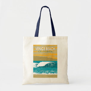 Bolsa Tote Venice Beach, California Viagem Art Vintage